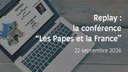 Replay : conférence "Les Papes et la France"