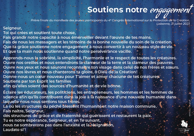 carte priere Manifeste Ecologie jeunes