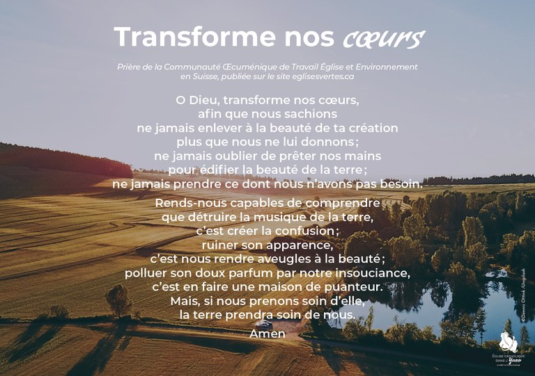 prière pour transformer notre coeur
