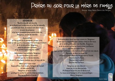 Prière du soir pour la mère de famille
