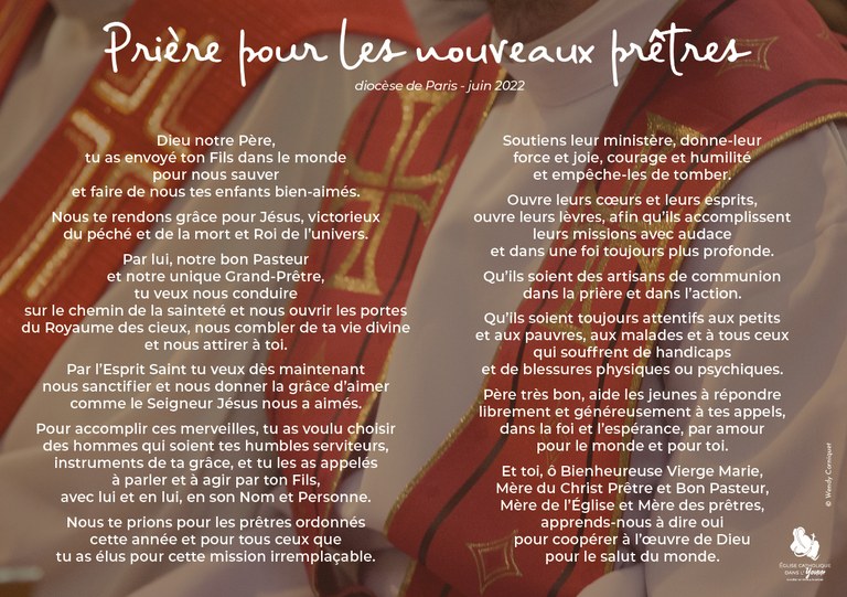prière pour nouveaux prêtres
