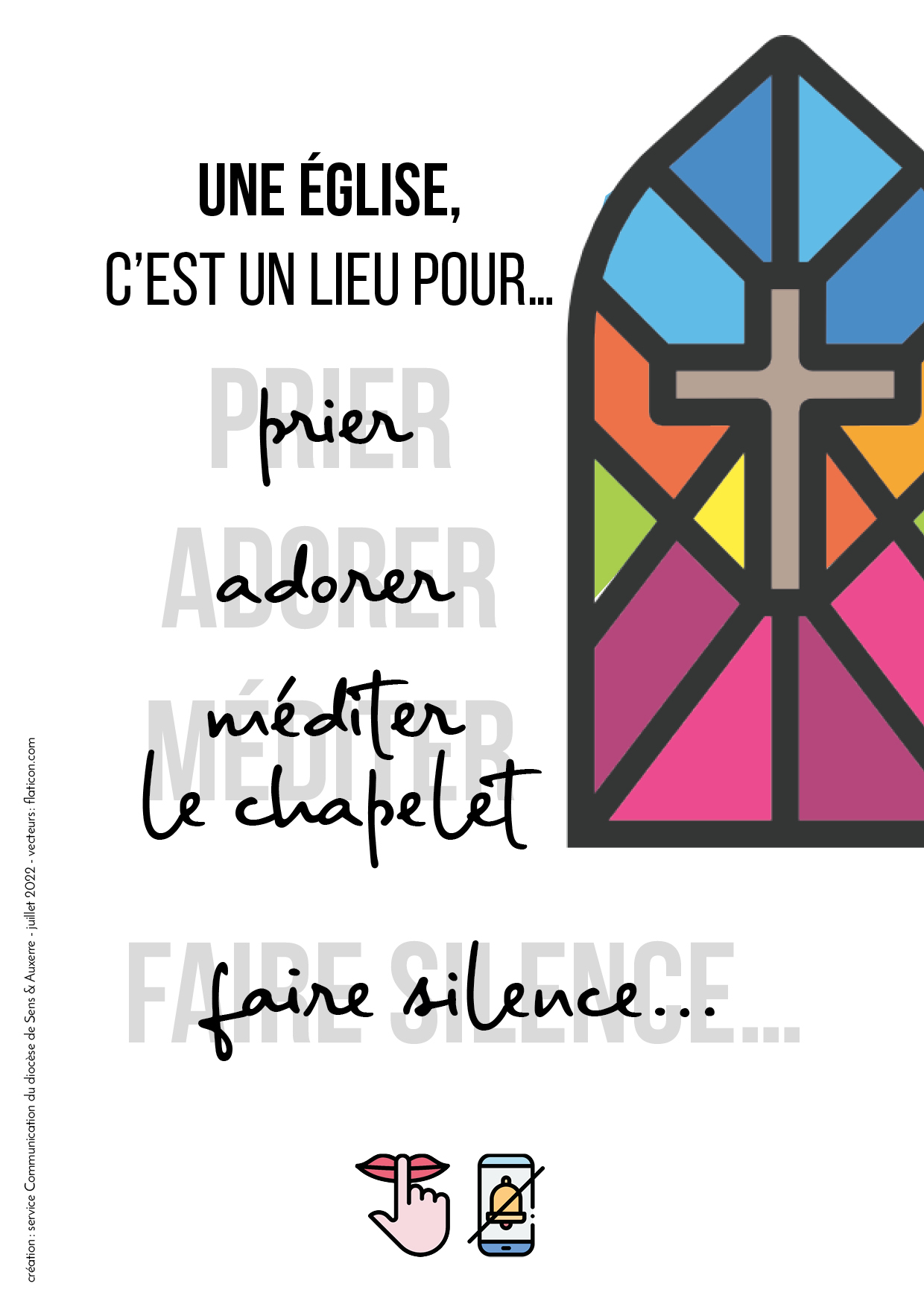 affiche silence église