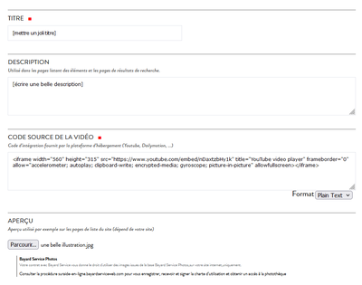 screenshot élément vidéo
