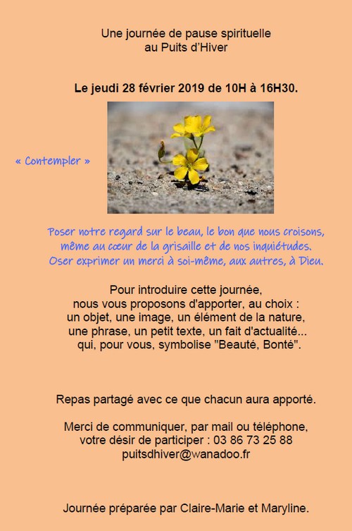 Pause spirituelle fev 2019