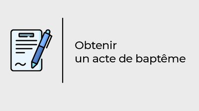 Obtenir un acte de bapteme
