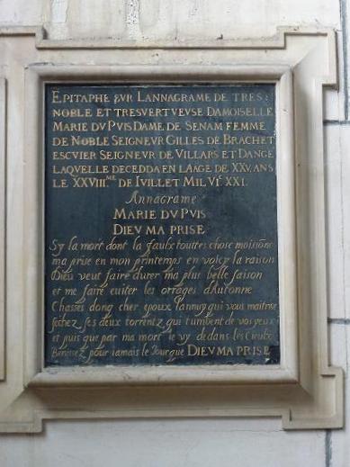 Église de Senan - épitaphe