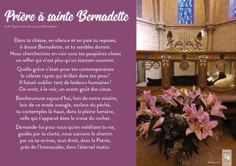 prière bernadette châsse