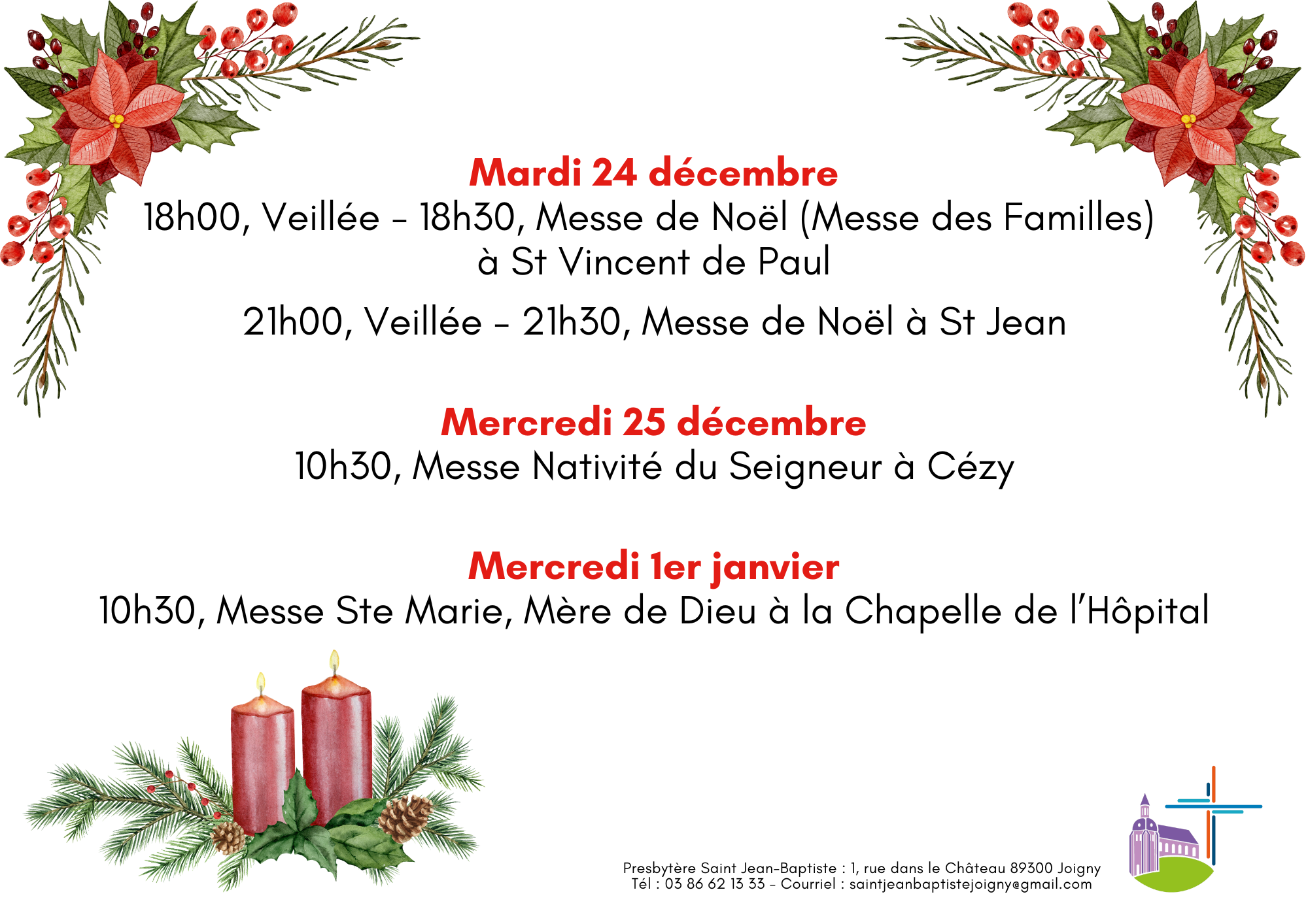 Agenda messe fin d'année