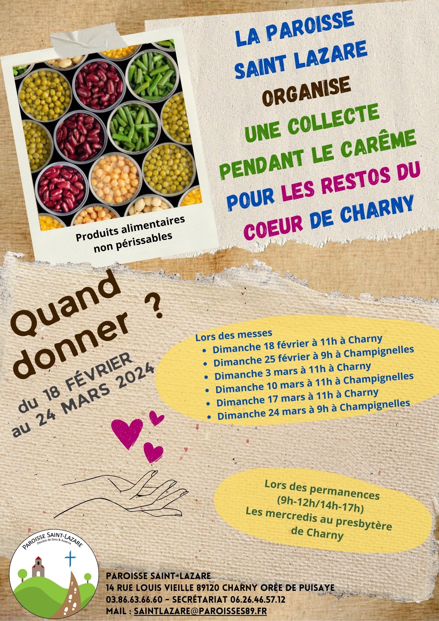 Collecte de Carême St LAZARE 2024