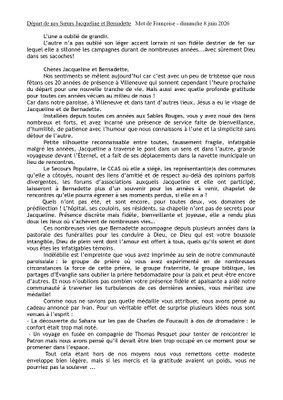 Départ de Jacqueline et Bernadette mot de Françoise Gentien page 0001