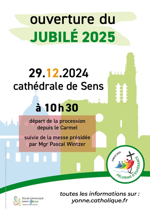 affiche lancement jubilé 2025 avec procession